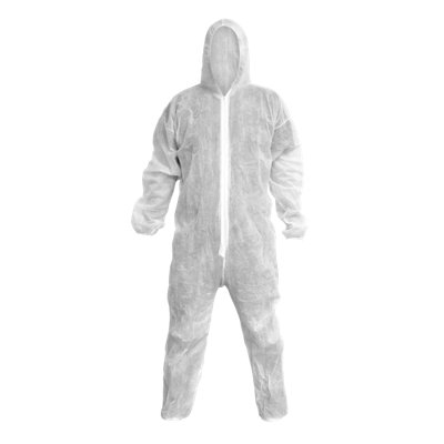 Sealey Disposable Coverall Protective Suit Elasticated Hood White XL 9601XL