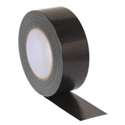 Sealey Duct Tape 48mm x 50m Black Gloss Finish Moisture Resistant Seal DTB