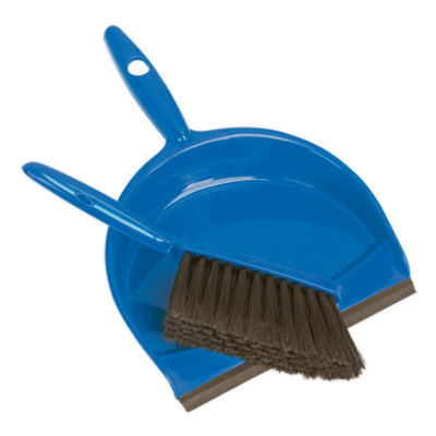 Sealey Dust Pan & Brush Cleaning Set Composite With Flexible Bristles BM04