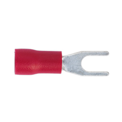Sealey Easy Entry Fork Terminal 3.7mm 4BA Electrical Red Pack of 100 Pcs RT13