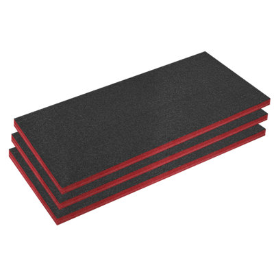 Sealey Easy Peel Shadow Foam Polyethylene Red/Black 50mm Pack Of 3 SFPK50R