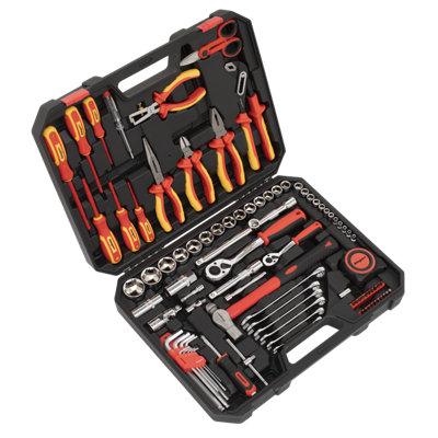 Sealey Electricians Tool Kit from Chrome Vanadium Steel 90 Pieces S01217