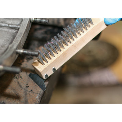 Sealey Engineers Wire Brush With Steel Fill & Scraper Wooden 260mm WB03 - 3