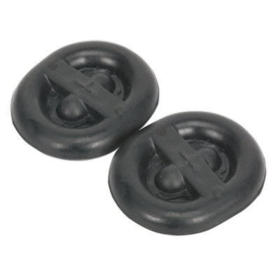 Sealey Exhaust Mounting Rubbers L62 x D54 x H13.5 - Pack Of 2 Black EX03