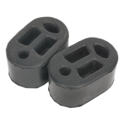 Sealey Exhaust Mounting Rubbers L70 x D45 x H37 33mm Pack Of 2 - Black EX01