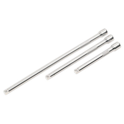 VIM Tools NR400K 3-Piece Stubby Nano Ratchet Set – 1/4" Drive, 1/4" Hex Extension & Adapter, Chrome