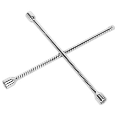 Sealey Extra-Long Wheel Brace 4-Way Carbon Steel With Chrome Finish AK2096