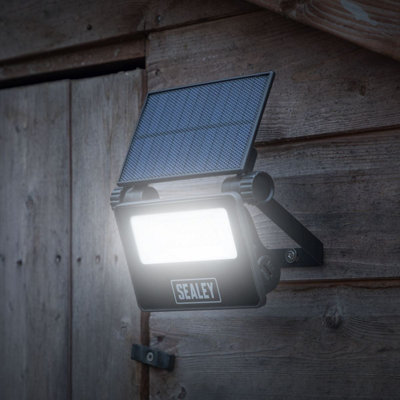 Sealey Extra-Slim Solar Floodlight Torch Lamp With Wall Bracket 20W SMD LED