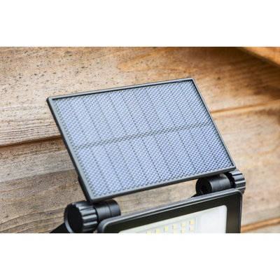Sealey Extra-Slim Solar Floodlight Torch Lamp With Wall Bracket 20W SMD LED