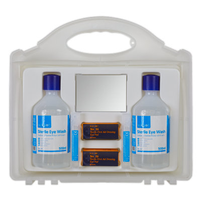 Sealey Eye Wound Wash Station Sterile Emergency Pack For Garages Workshops EWS01 - 5