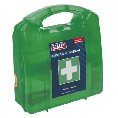 Sealey First Aid Kit M Medium Plaster Bandage Dressing Wipe Glove Blanket SFA01M