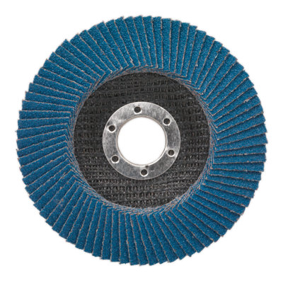 Sealey Flap Disc Zirconium 115mm 22mm Bore 60 Grit Abrasive Flaps FD11560