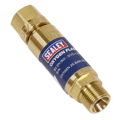 Sealey Flash Back Arrestor Oxygen With Thermal Cut Off Colour Coded SGA3/FBA