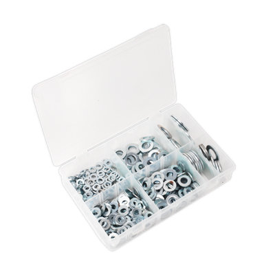 Sealey Flat Washer Assortment Box 495 Pieces M6-M24 Form C Metric AB056WC