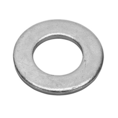 Sealey Flat Washer M14 x 28mm Form A Zinc DIN 125 - Pack of 50 Silver FWA1428