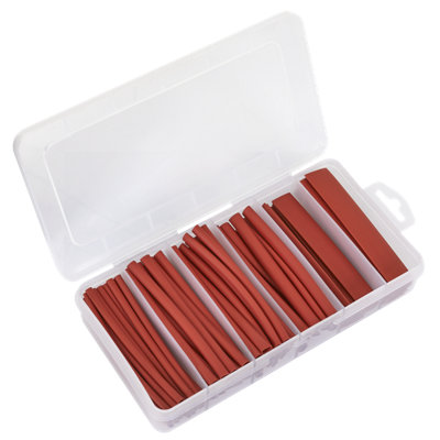 Sealey Heat Shrink Tubing Assortment 95 Pieces 100mm Red 2:1 Ration HST100R