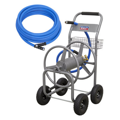 Sealey Heavy Duty Hose Reel Cart With 5M 19mm Hot Cold Rubber Hose HRKIT5