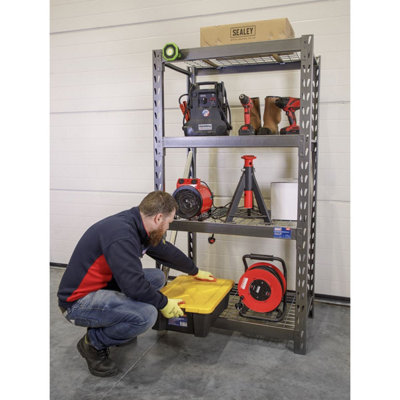 Sealey Heavy-Duty Racking Unit with 4 Mesh Shelves 640kg Capacity Per Level 978mm AP6372