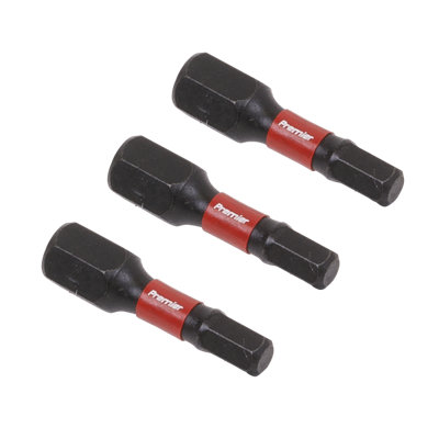 Sealey Hex 4mm Impact Power Tool Bits Forged From S2 Steel 25mm 3 Pieces AK8212