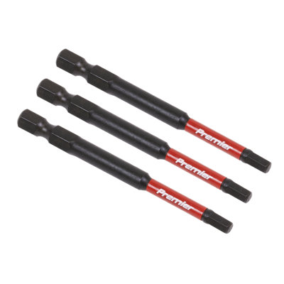 Sealey Hex 4mm Impact Power Tool Bits Forged From S2 Steel 75mm 3 Pieces AK8262