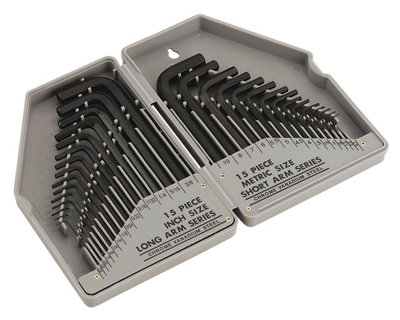 Sealey Hex Key Set 30pc Long/Short-Arm - Metric/Imperial S0484