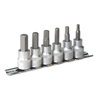 Sealey Hex Key Socket Bit Set 6pc 3/8