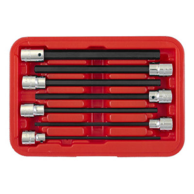 Sealey Hex Socket Bit Set 7 Pieces 3/8