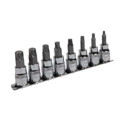 Sealey Hex Socket Bit Set Lock-On 8 Pieces 3/8" Square Drive Metric AK65601