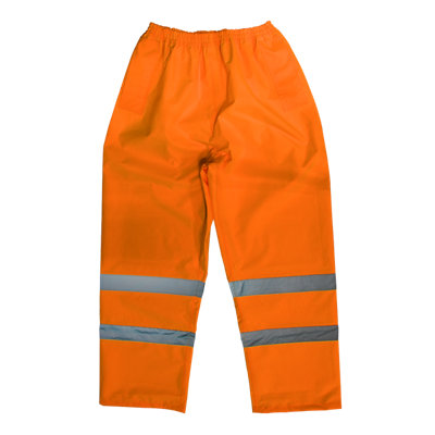 Sealey Hi-Vis Orange Fully Waterproof Reflective Trousers Pants - Medium 807MO