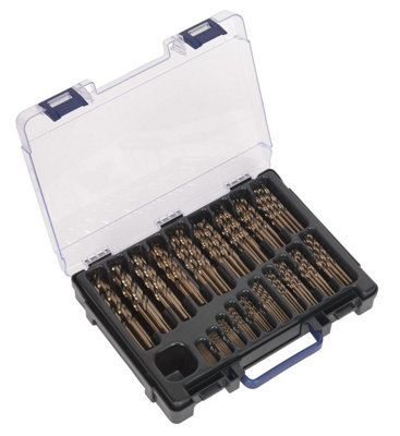 Sealey HSS Cobalt Fully Ground Drill Bit Set 1-10mm 170 Pieces Tool Kit ...