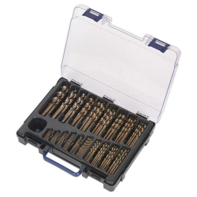 Sealey HSS Cobalt Fully Ground Drill Bit Set 1-10mm 170 Pieces Tool Kit ...