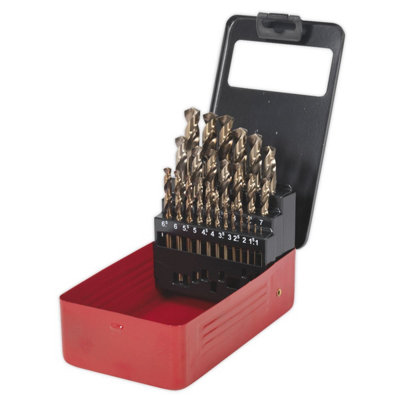 Sealey HSS Cobalt Split Point Fully Ground Drill Bit Set 25pc Metric AK4702