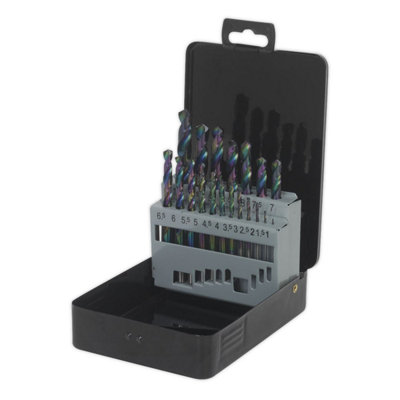 Sealey HSS Drill Bit Set 19pc Edge Ground Metric DIN 338 S0868