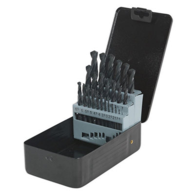 Sealey HSS Roll Forged Drill Bit Set 25pc 1-13mm Point Tip DBS25RF