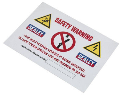 Sealey Hybrid/Electric Vehicle Warning Sign HYBRIDSIGN