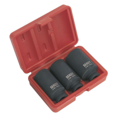 Sealey Impact Hub Nut Socket Set 3pc 12-Point 1/2"Sq Drive SX051