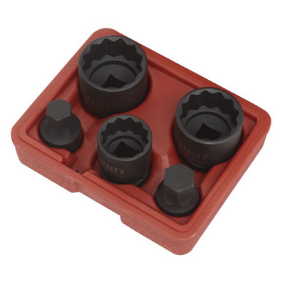 Sealey Impact Hub Socket & Socket Bit Set 5pc 12-Point 1/2"Sq Drive SX053