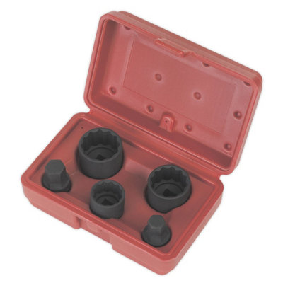 Sealey Impact Hub Socket & Socket Bit Set 5pc 12-Point 1/2"Sq Drive SX053
