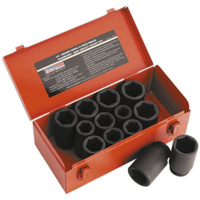 Sealey Impact Socket Set 13pc Deep 3/4"Sq Drive Metric/Imperial AK687