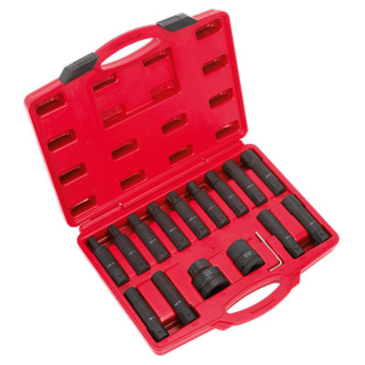 Sealey Impact TRX-Star 3/4" & 1" Square Drive Socket Bit Set 16 Pcs Tool SX098
