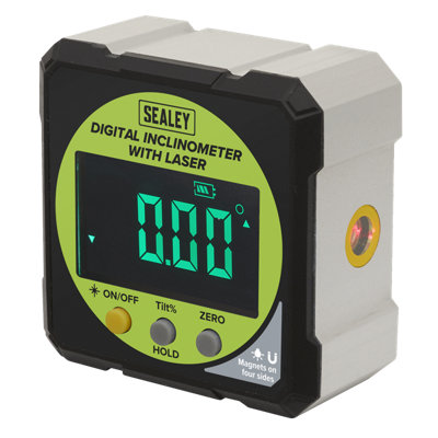 Sealey Inclinometer Digital With Laser LCD Display Absolute Zero Measure AK9991