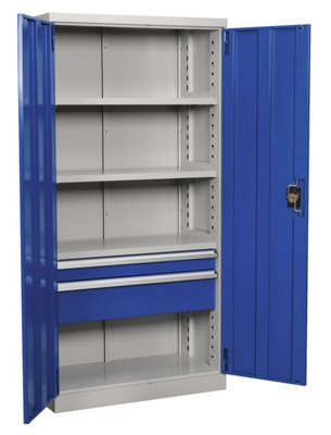 Sealey Industrial Cabinet 2 Drawer 3 Shelf 1800mm APICCOMBO2