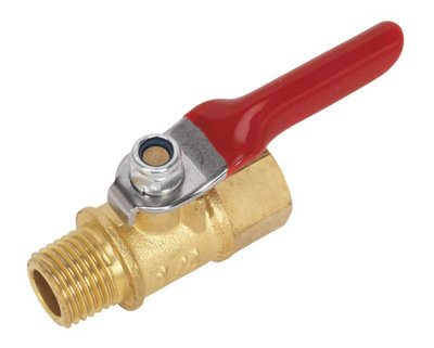 Sealey Lever Ball Valve 1/4"BSPT (M) x 1/4"BSP (F) SA906