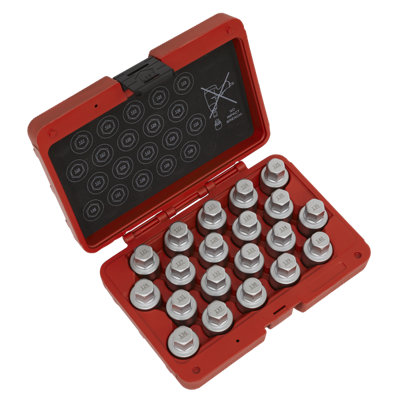 Sealey Locking Wheel Nut Key Set 20 Pieces Fits Vauxhall-B Vehicles Silver SX215