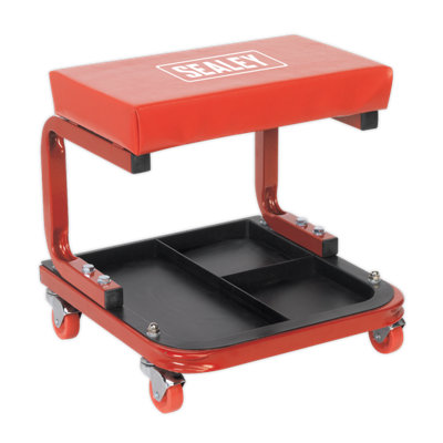 Sealey Mechanics Utility Seat Deluxe With Powder Coated Finish Red SCR9