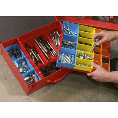 Sealey Metal Case Tool Box Durable 2 Layer With 27 Storage Removable Bins APMC27