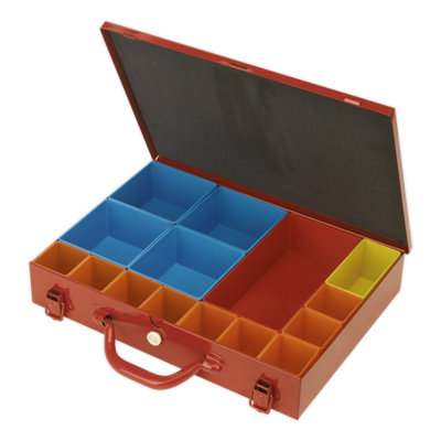 Sealey Metal Case Tool Box Durable With 15 Storage Removable Bins  APMC15