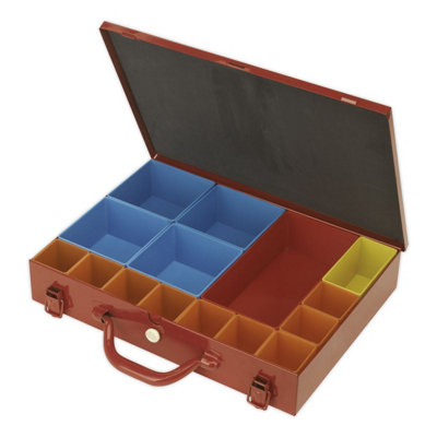 Sealey Metal Case Tool Box Durable With 15 Storage Removable Bins  APMC15