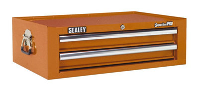 SEALEY MID-BOX 2 DRAWER WITH BALL-BEARING SLIDES - ORANGE AP26029TO