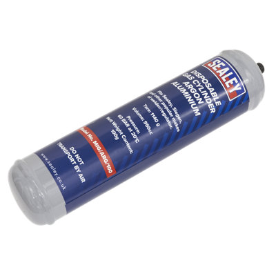 Sealey MIG Welding Gas Cylinder 60L Disposable Argon 1hr Portable MIG/ARG/100